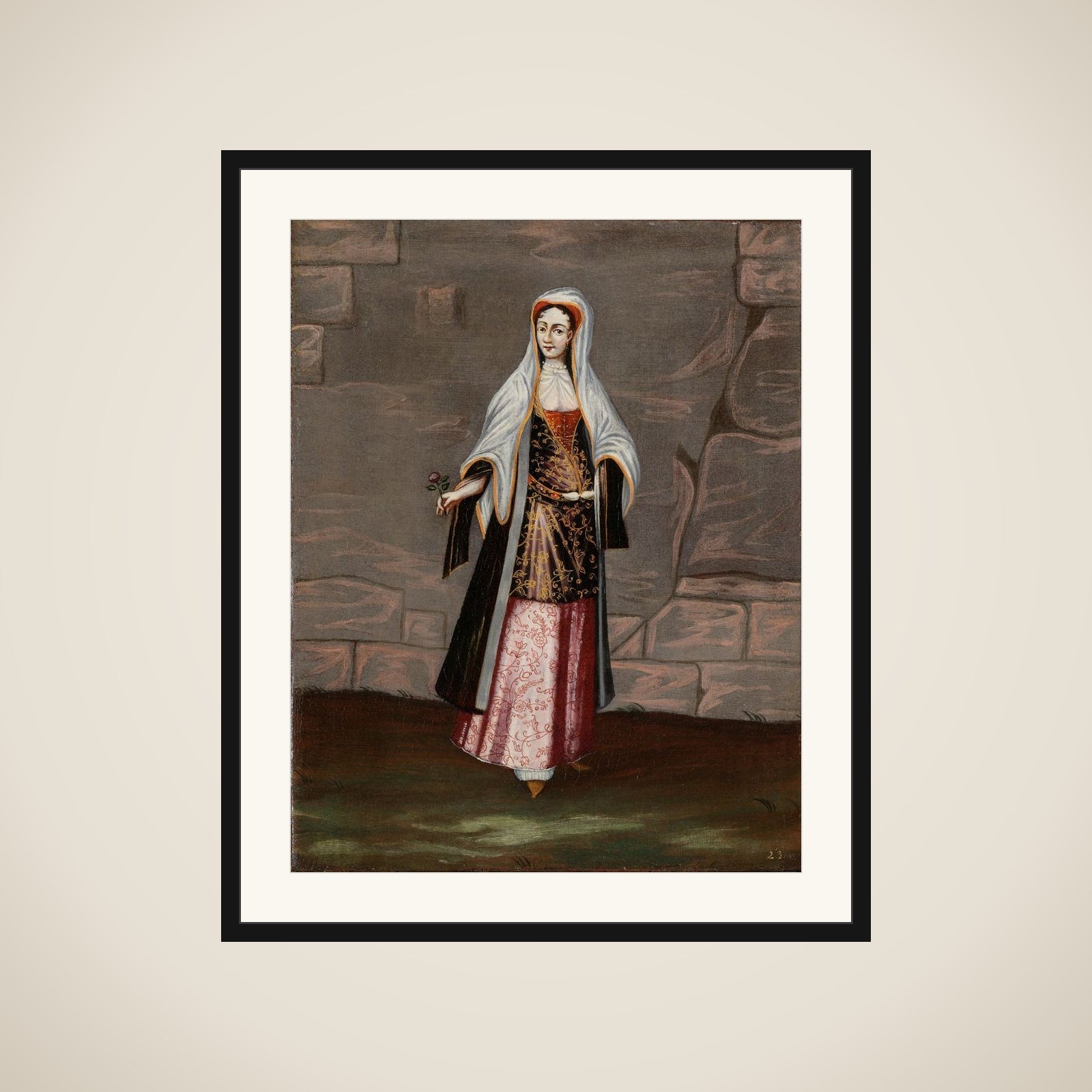Woman from the Island of Mykonos framed