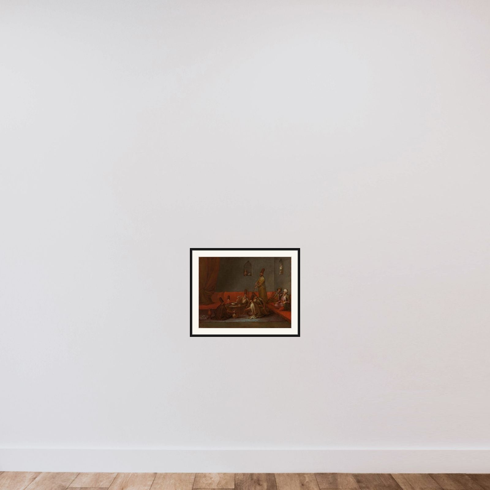 Dervishes Sharing a Meal framed — shown to scale