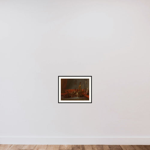 Dervishes Sharing a Meal framed — shown to scale