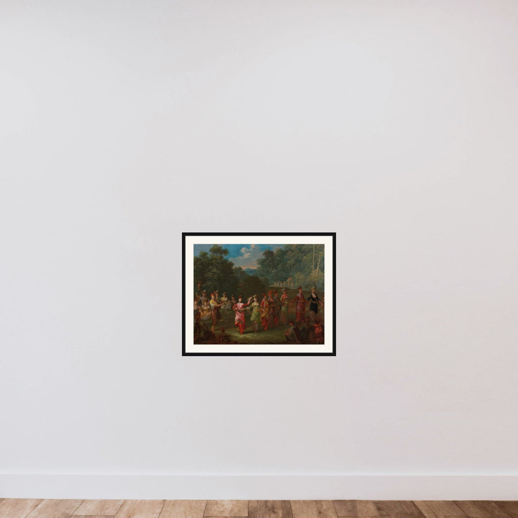 Greek Men and Women Dancing the Khorra framed — shown to scale
