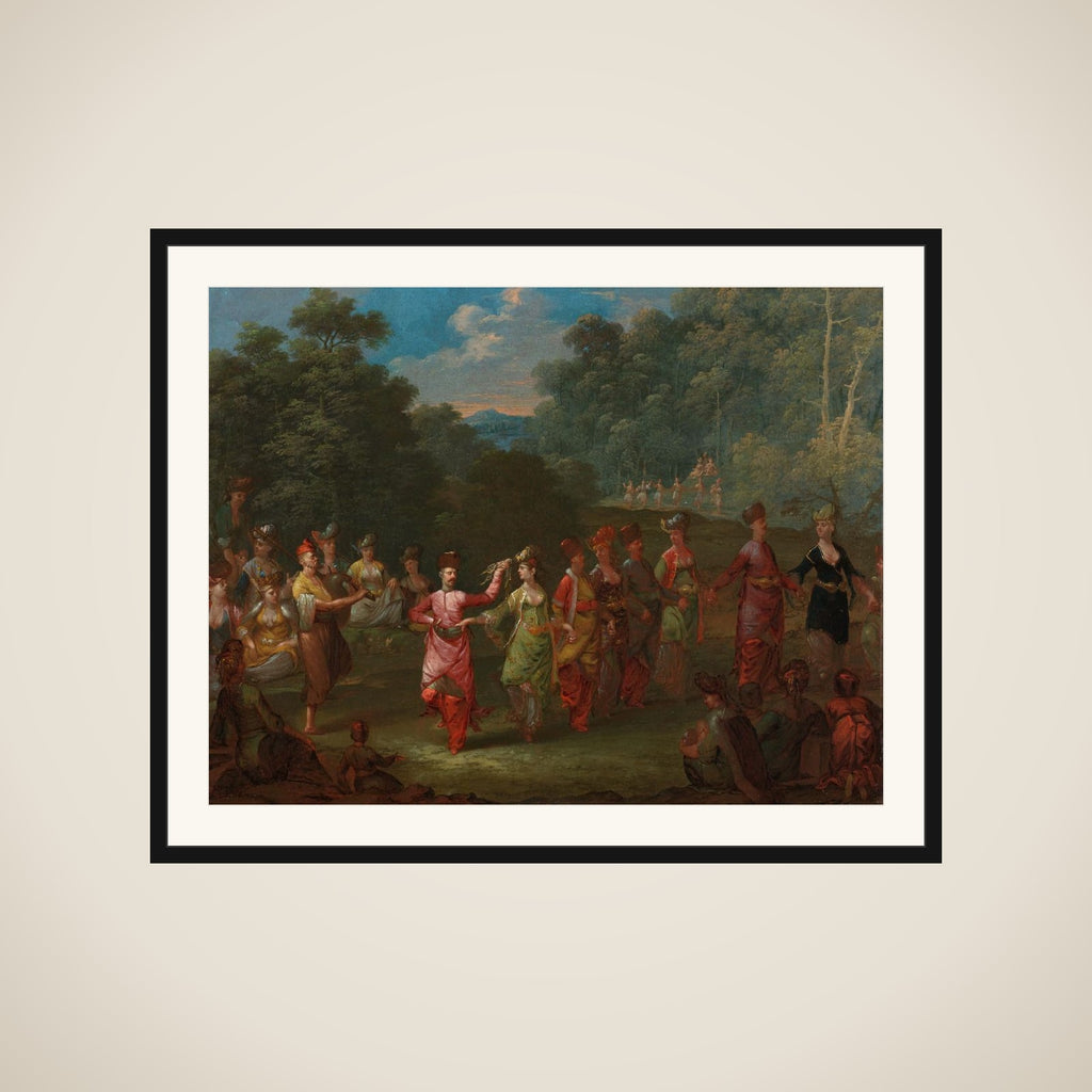 Greek Men and Women Dancing the Khorra framed