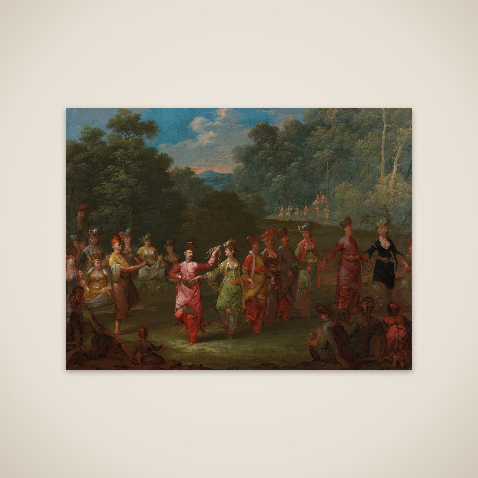 Greek Men and Women Dancing the Khorra unframed print