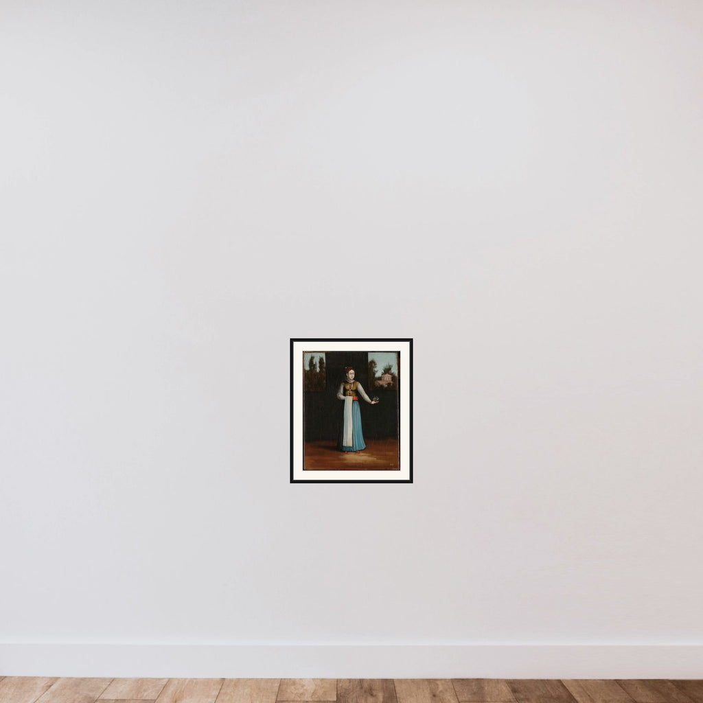 Woman from the Albanian Coast framed — shown to scale