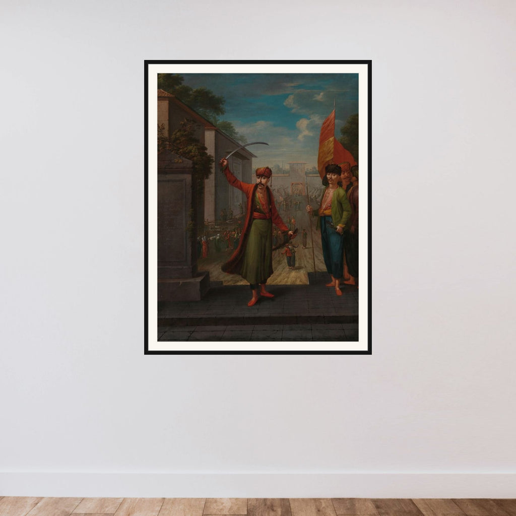 Patrona Halil framed — shown to scale