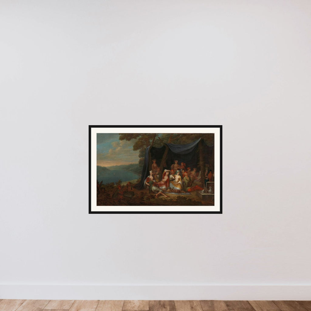 Fête champêtre with Turkish Courtiers under a Tent framed — shown to scale