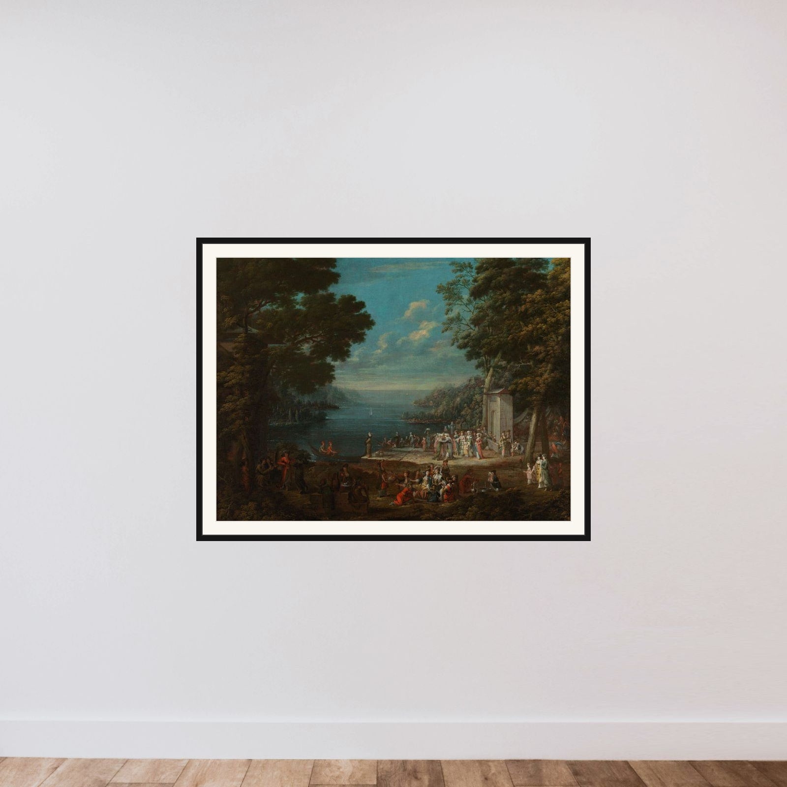 Ladies’ Outing at Hünkâr İskelesi along the Bosporus framed — shown to scale