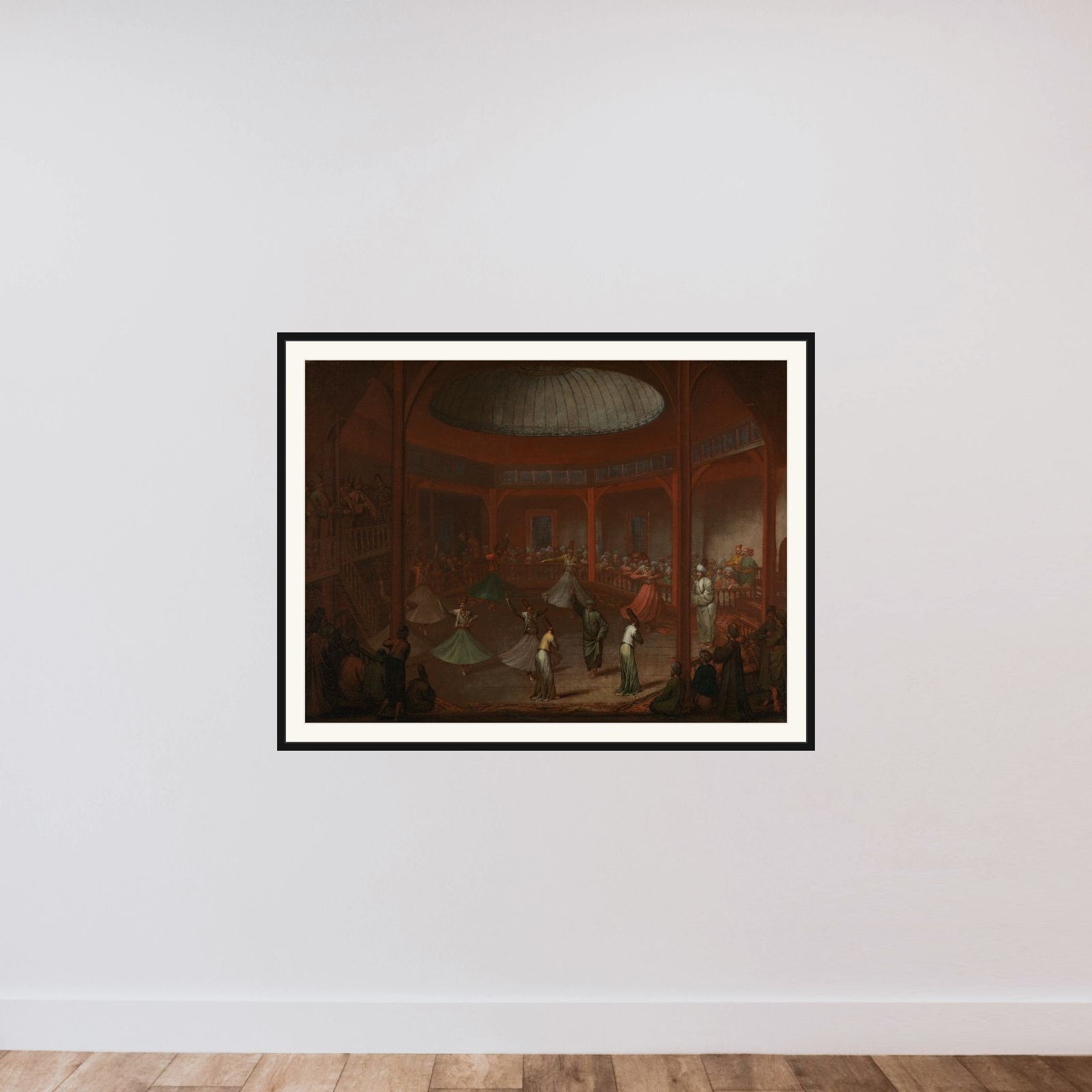 Whirling Dervishes framed — shown to scale
