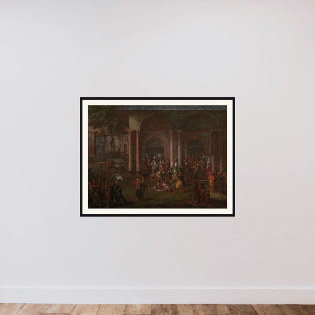 The Murder of Patrona Halil and his Fellow Rebels framed — shown to scale
