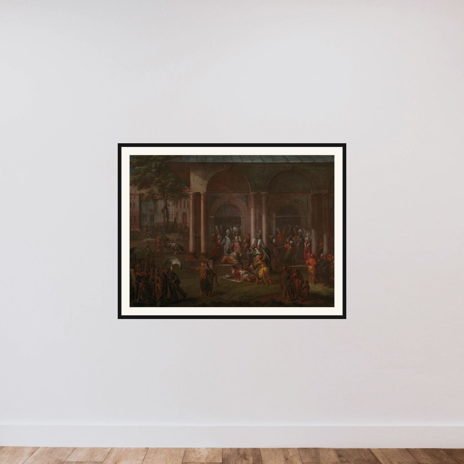 The Murder of Patrona Halil and his Fellow Rebels framed — shown to scale