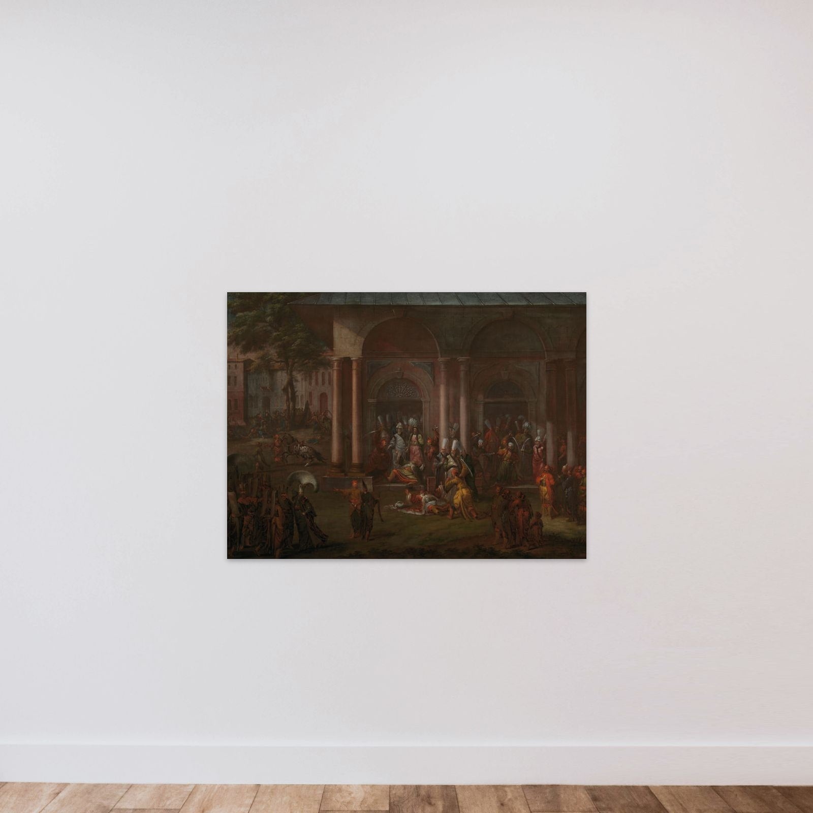 The Murder of Patrona Halil and his Fellow Rebels unframed — shown to scale