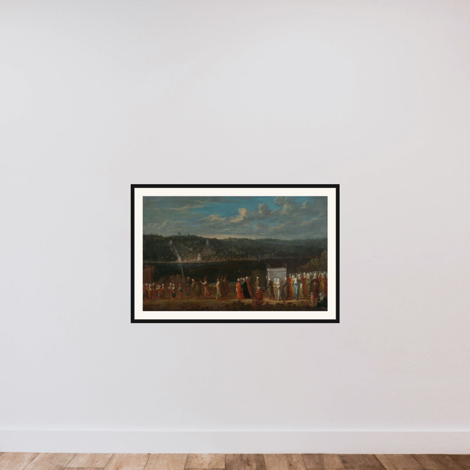 Wedding procession on the Bosphorus framed — shown to scale