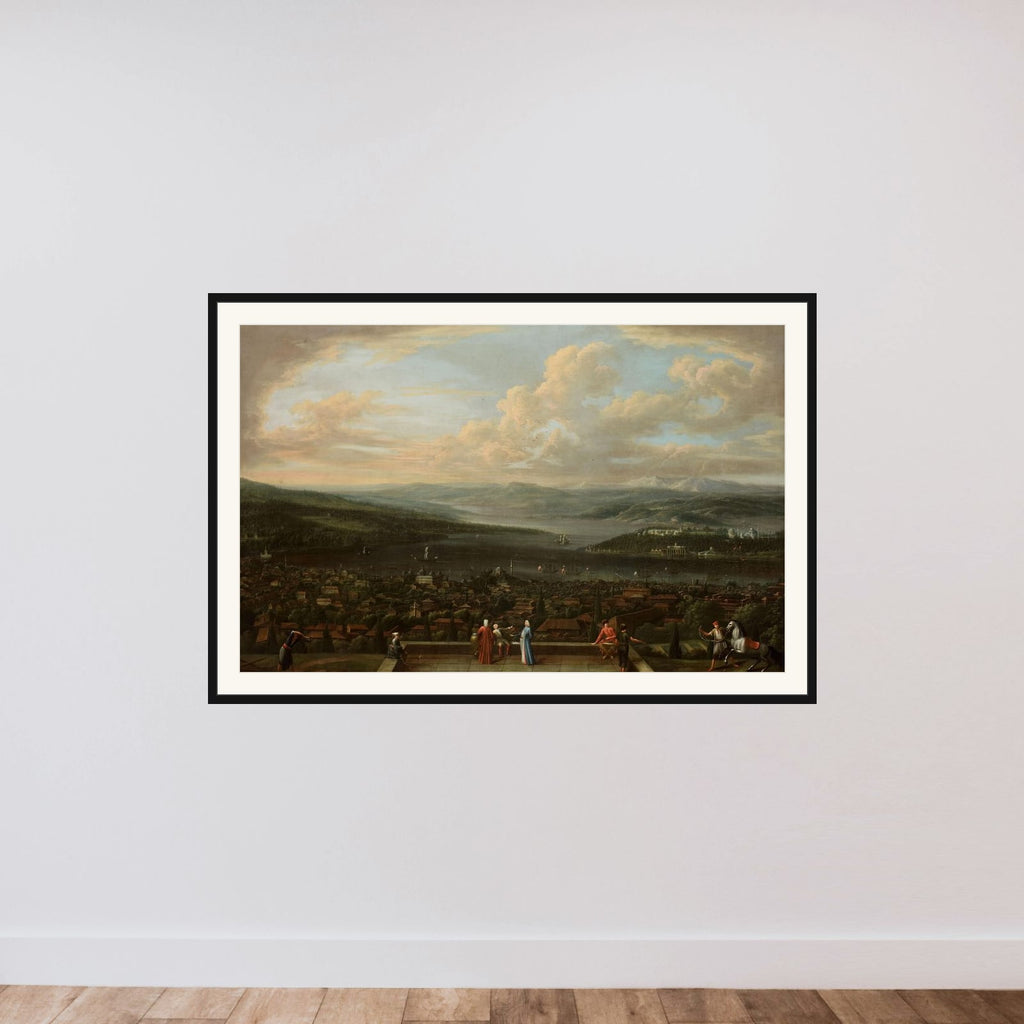 View of Istanbul from the Dutch Embassy at Pera framed — shown to scale