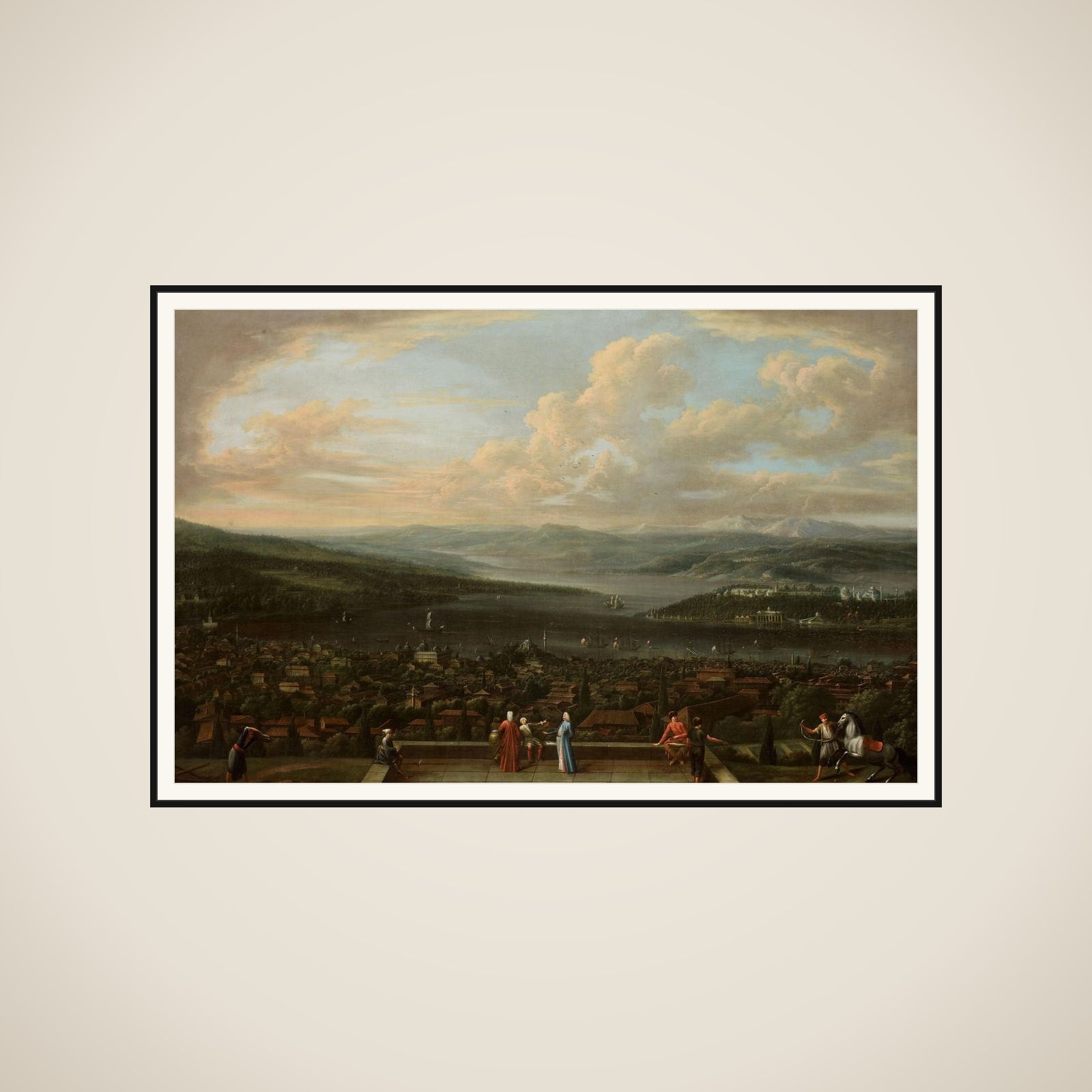 View of Istanbul from the Dutch Embassy at Pera framed