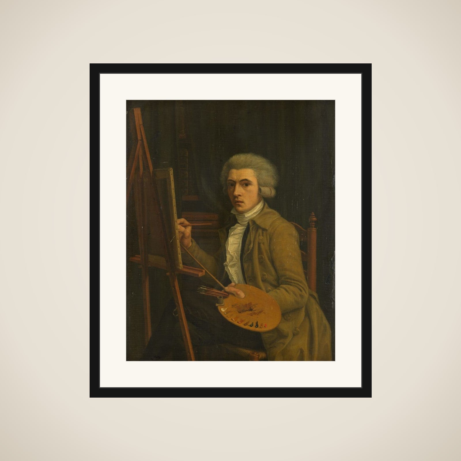 Portrait of a Painter, probably the Artist himself framed