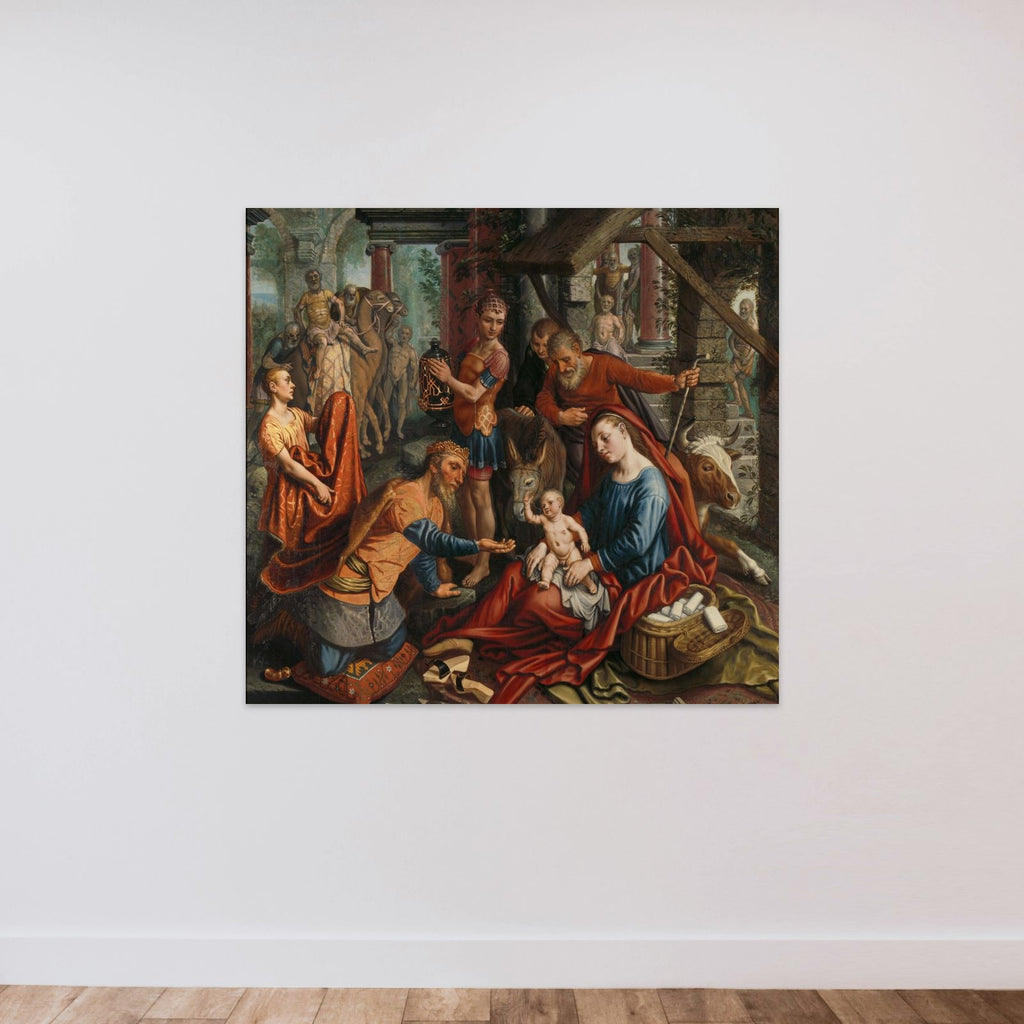 The Adoration of the Magi unframed — shown to scale