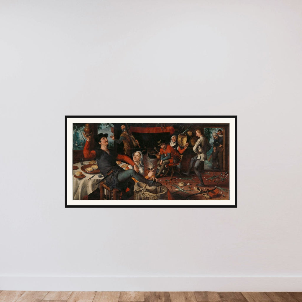 The Egg Dance framed — shown to scale