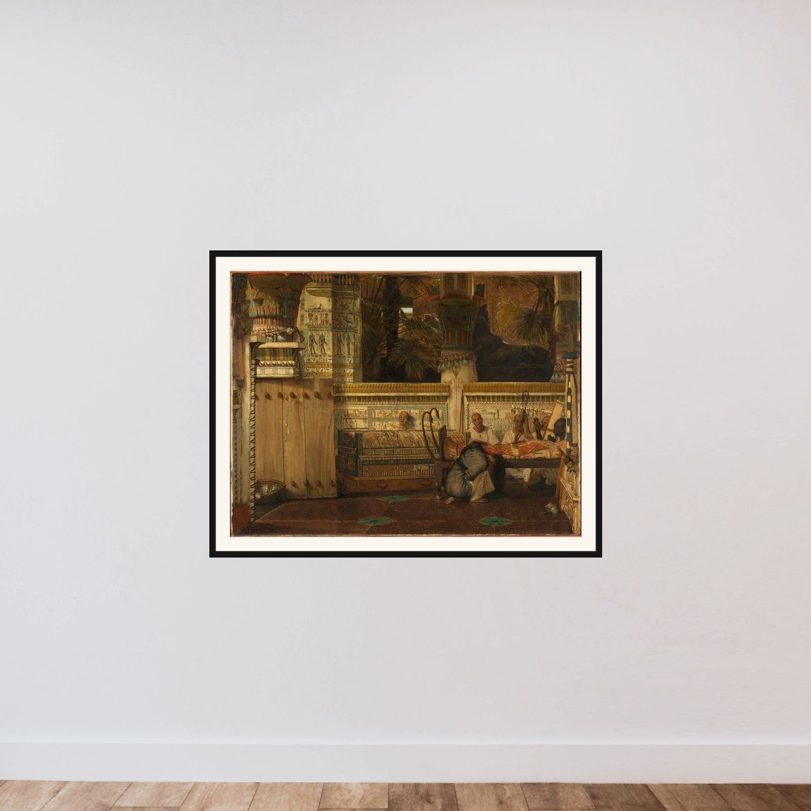 The Egyptian Widow framed — shown to scale
