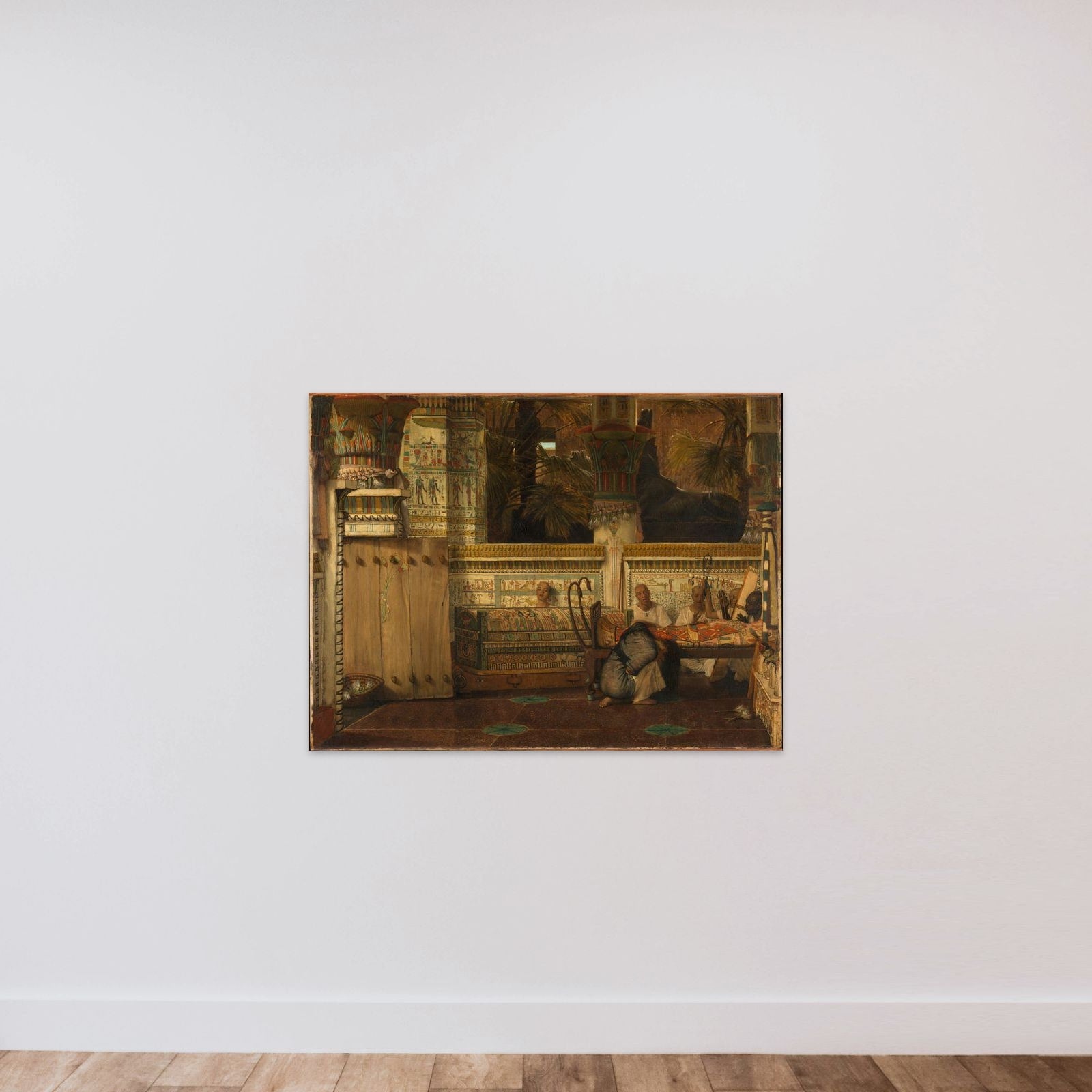 The Egyptian Widow unframed — shown to scale