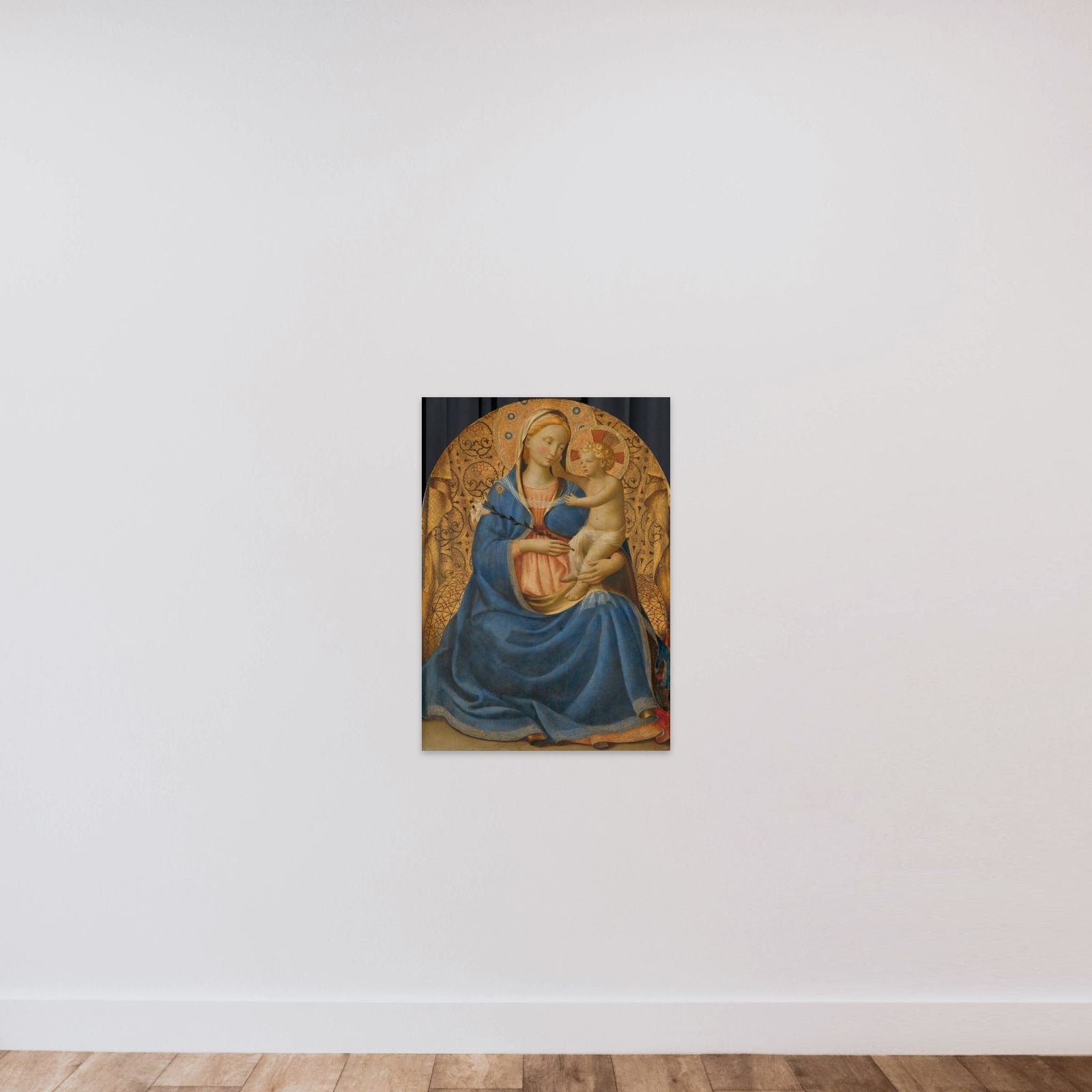 Madonna of Humility unframed — shown to scale