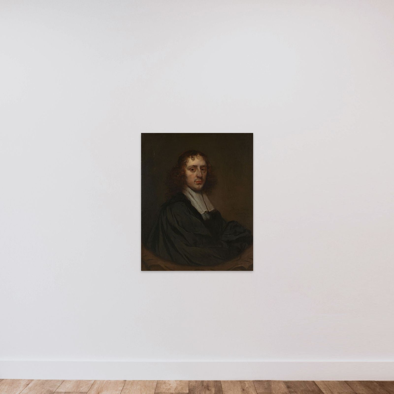 Portrait of a Man unframed — shown to scale