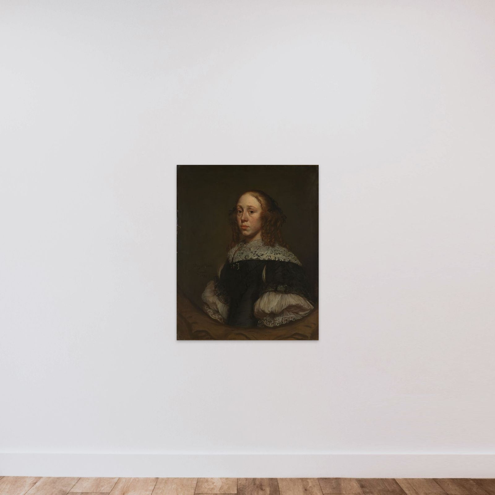Portrait of a Woman unframed — shown to scale