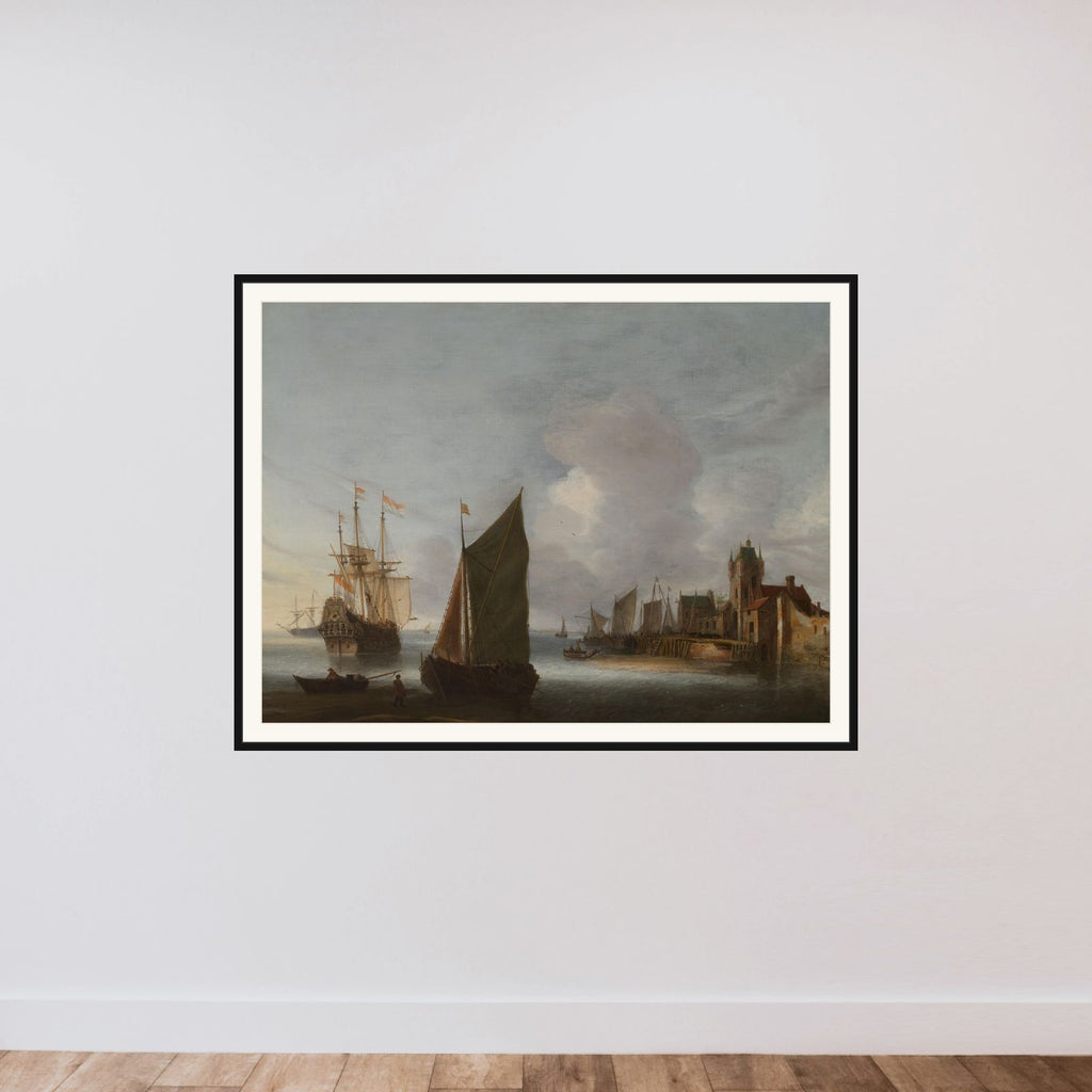 Ships near Zierikzee with the Zuidhavenpoort in the Background framed — shown to scale