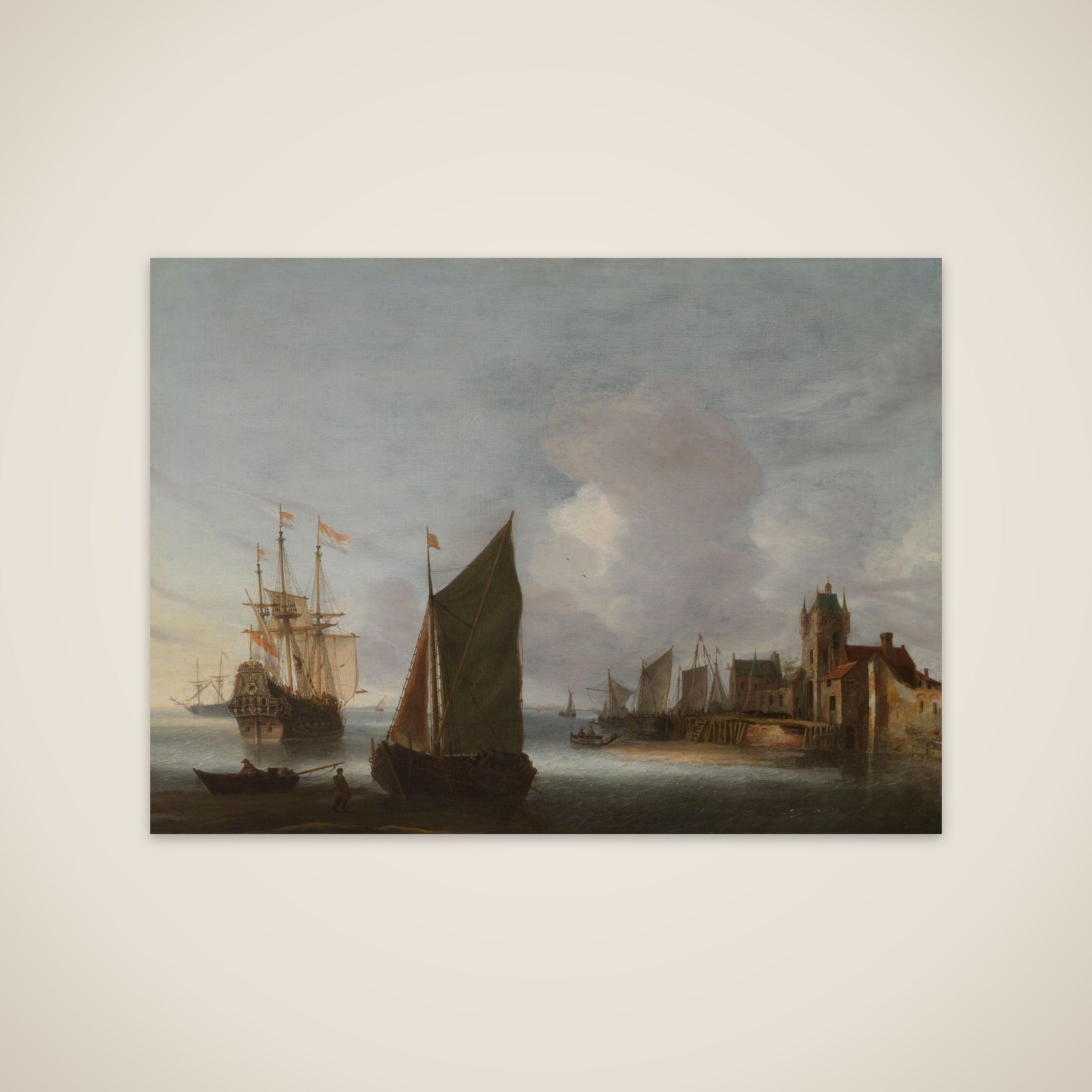 Ships near Zierikzee with the Zuidhavenpoort in the Background unframed print