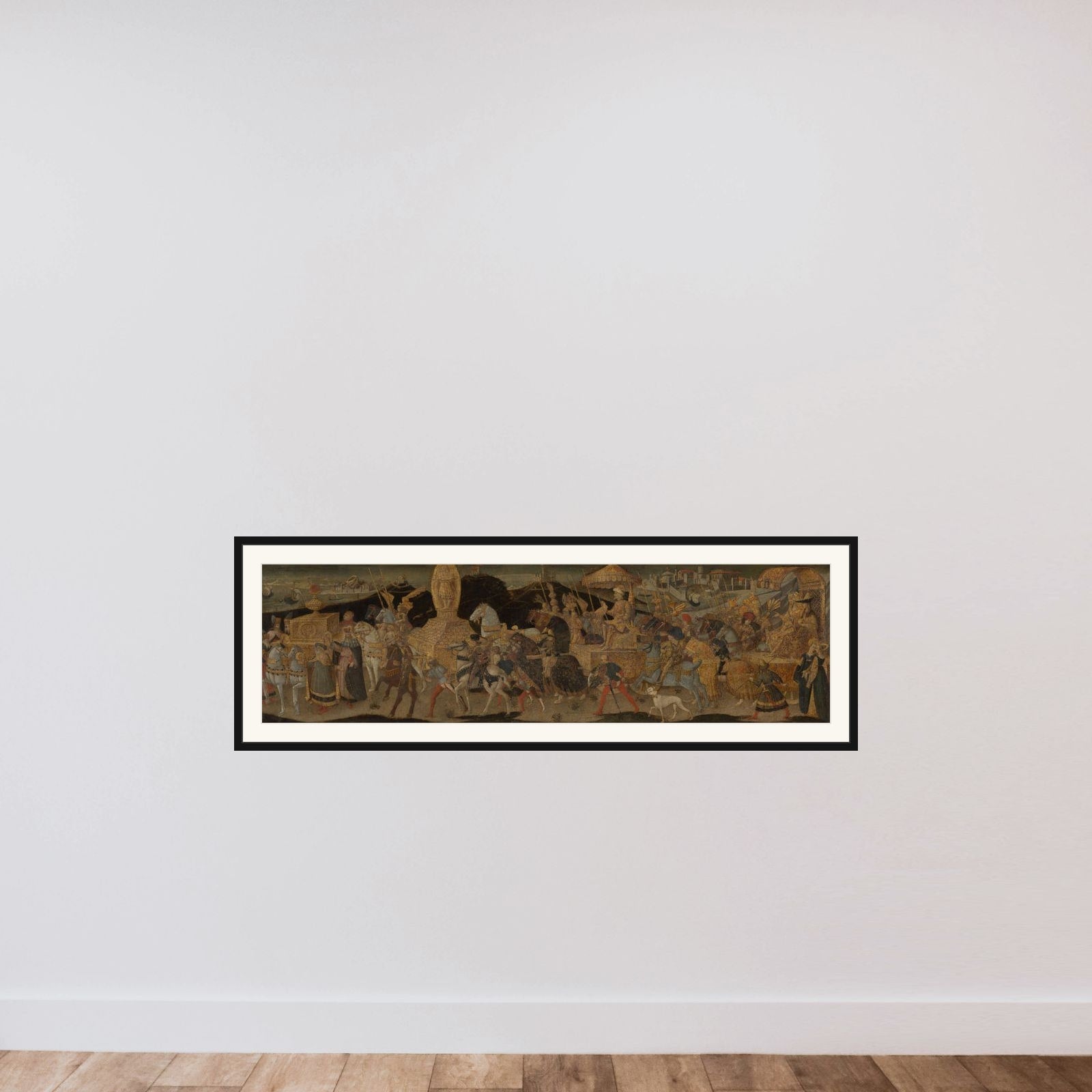 The Departure of Darius for the Battle of Issus framed — shown to scale