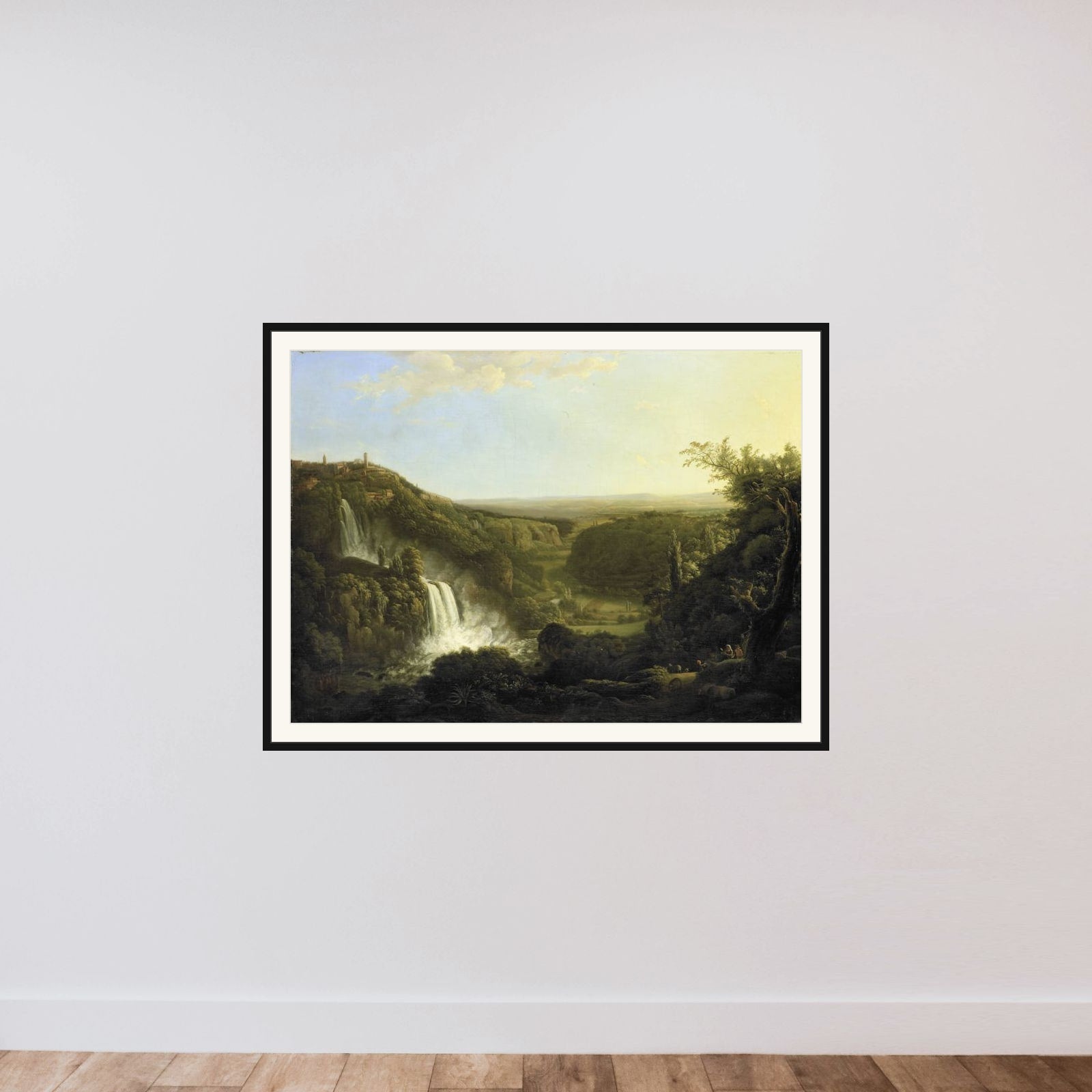 The Anio Valley with the Waterfalls of Tivoli framed — shown to scale