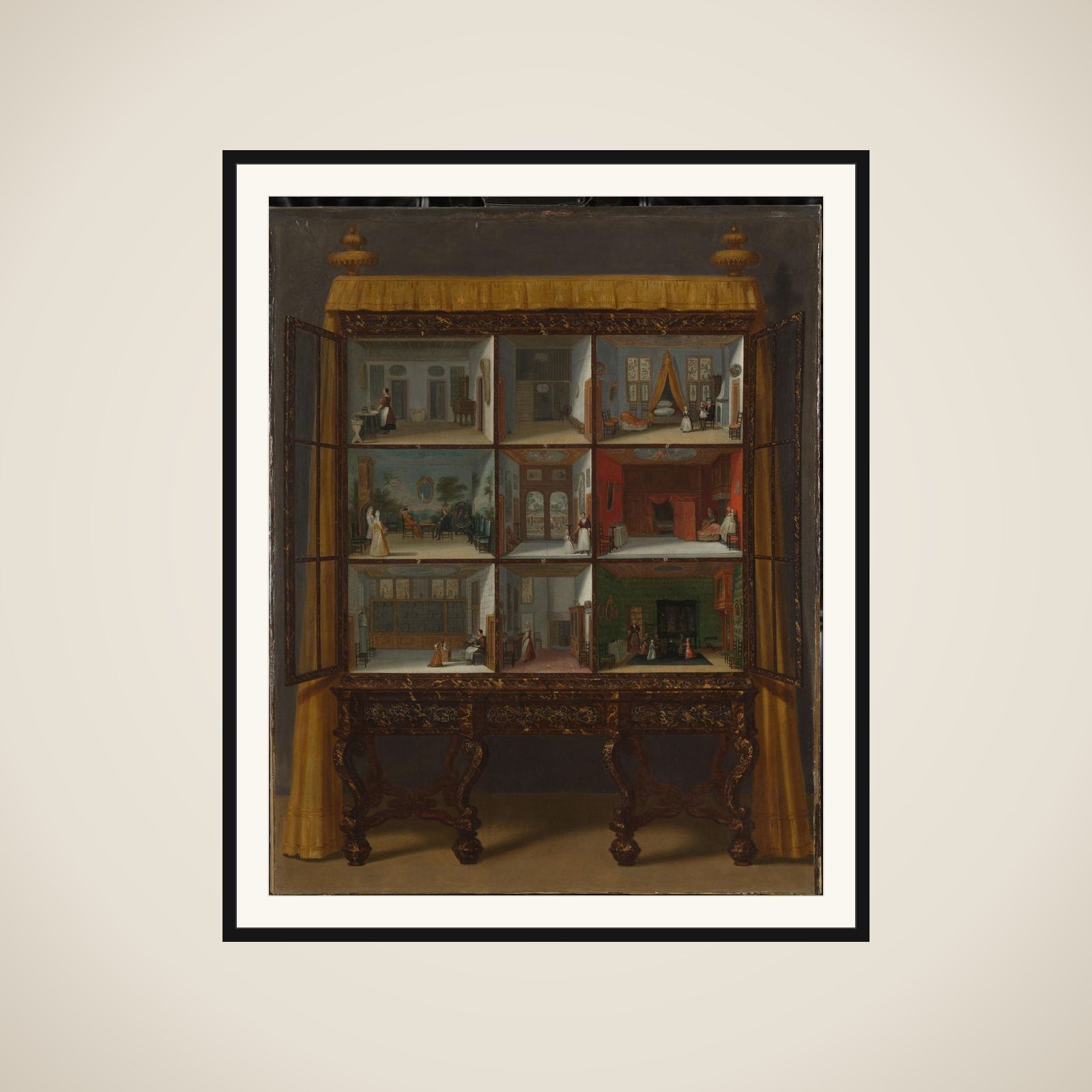 The Dollhouse of Petronella Oortman (1655/56-1716) framed