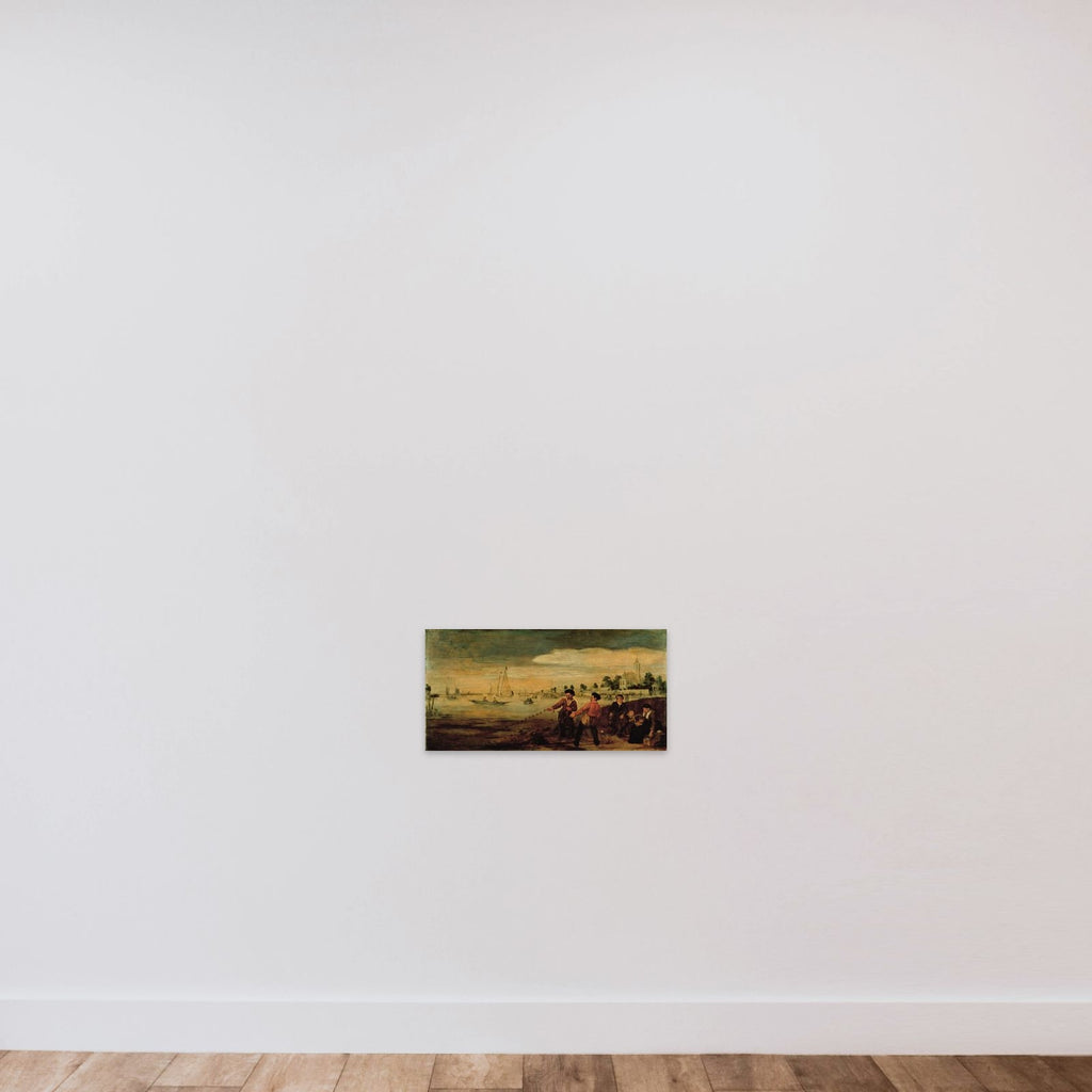 Fishermen on the Bank of the Amstel near the Pauwentuin, Amsterdam unframed — shown to scale