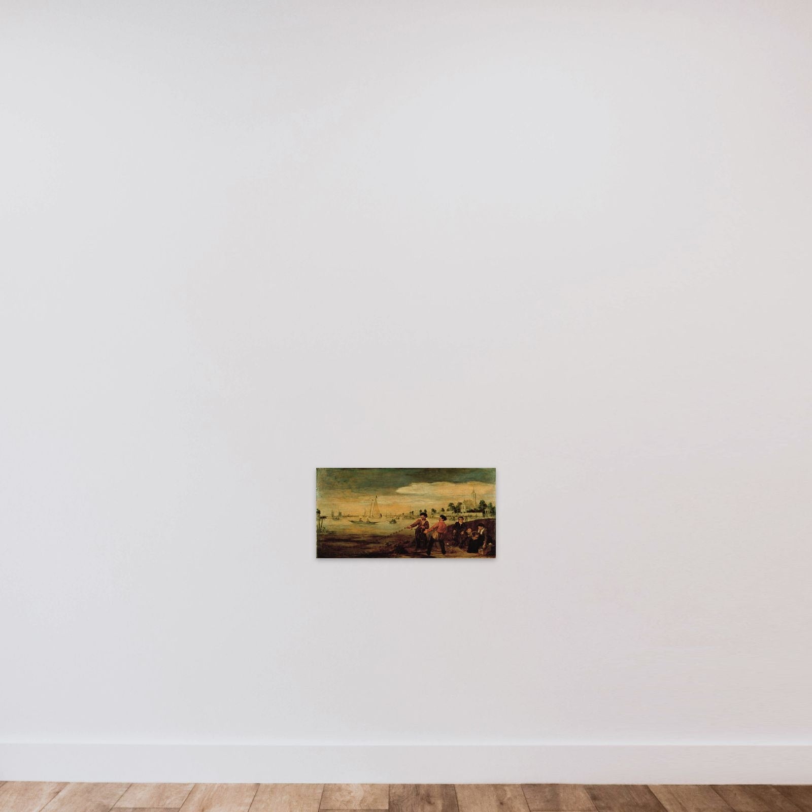 Fishermen on the Bank of the Amstel near the Pauwentuin, Amsterdam unframed — shown to scale