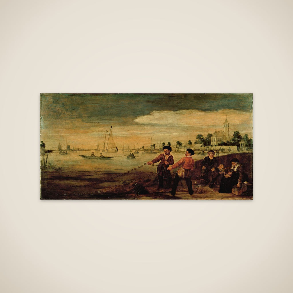 Fishermen on the Bank of the Amstel near the Pauwentuin, Amsterdam unframed print
