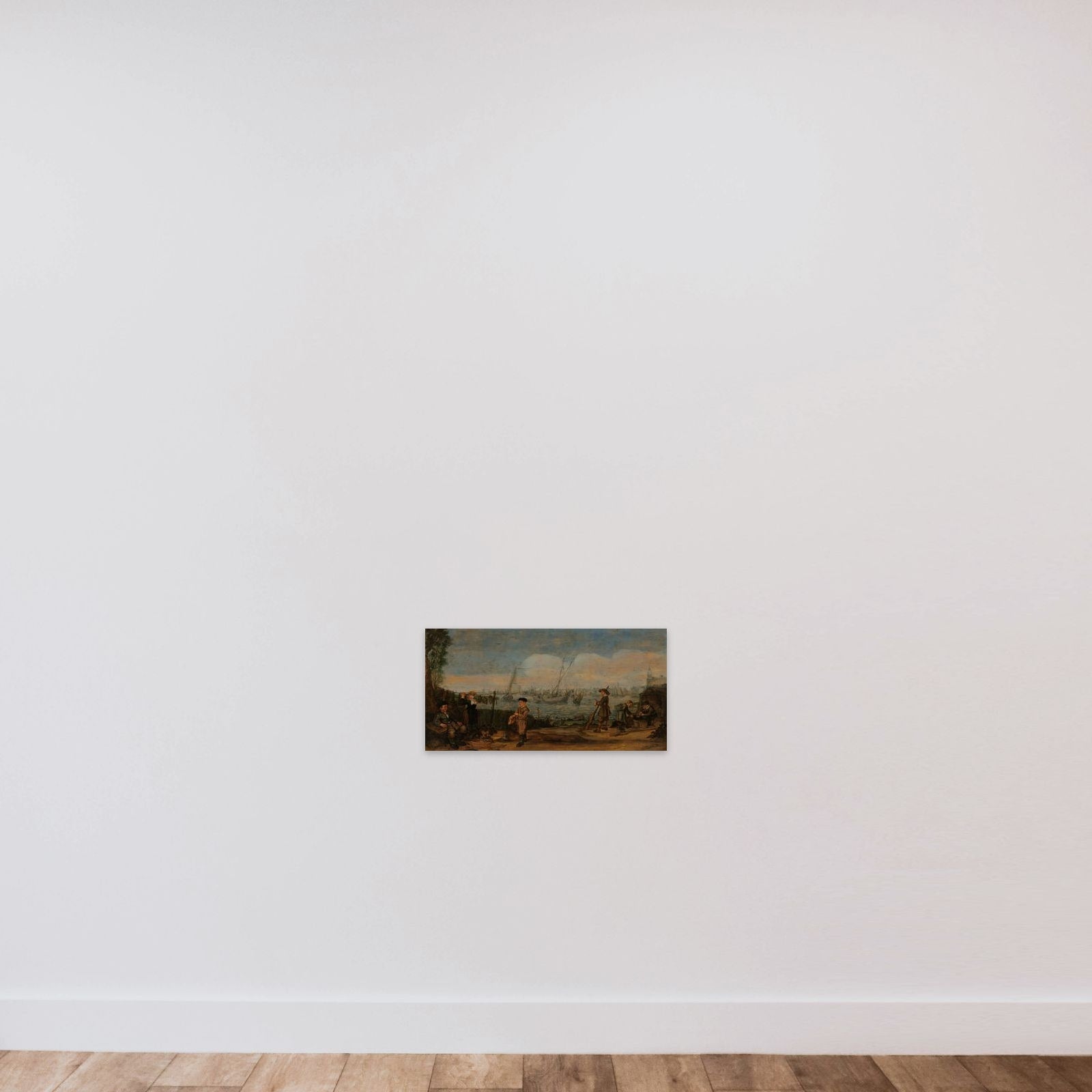 Fishermen and Hunters unframed — shown to scale