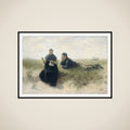 Boy and Girl in the Dunes framed