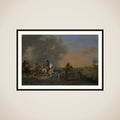Cavalry Attack at Sunset framed