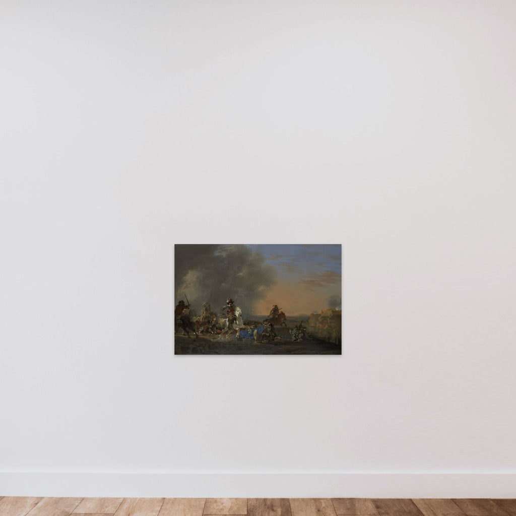 Cavalry Attack at Sunset unframed — shown to scale