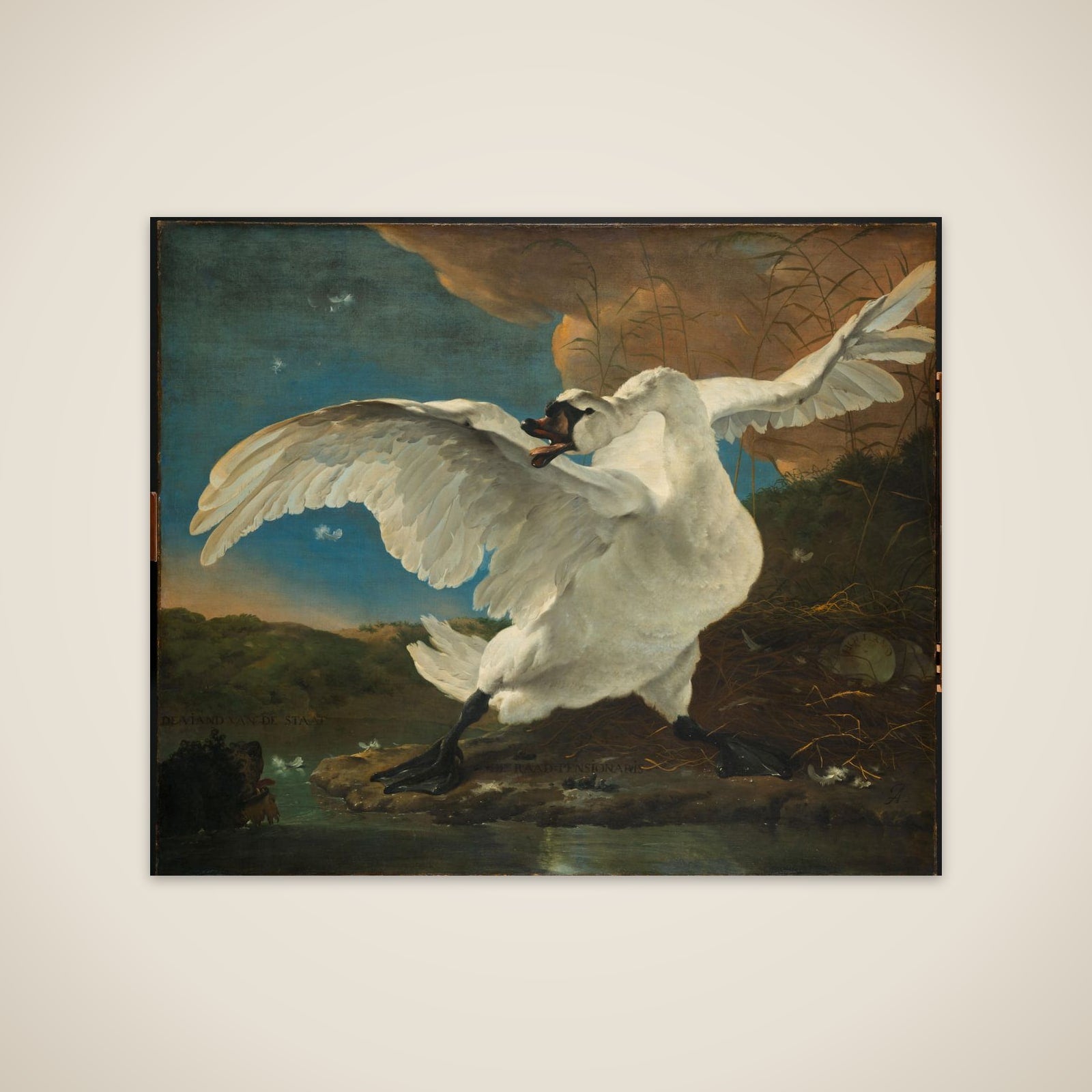 The Threatened Swan; Interpreted later as an Allegory on Johan de Witt unframed print