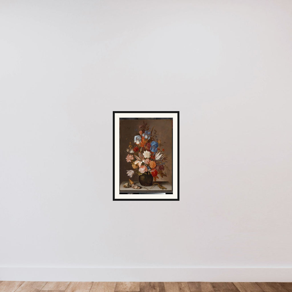 Still Life with Flowers framed — shown to scale
