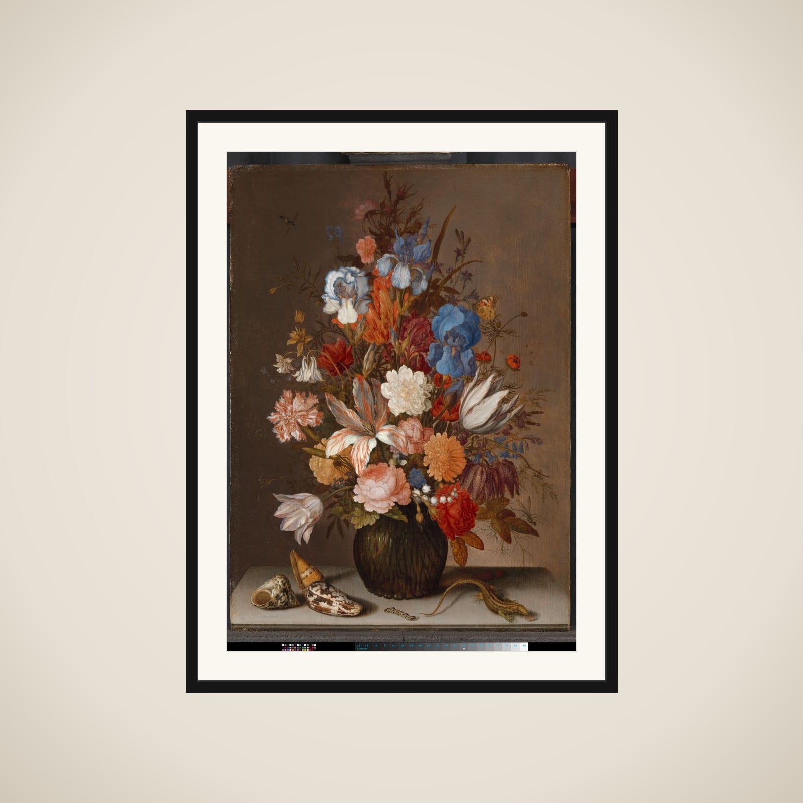 Still Life with Flowers framed