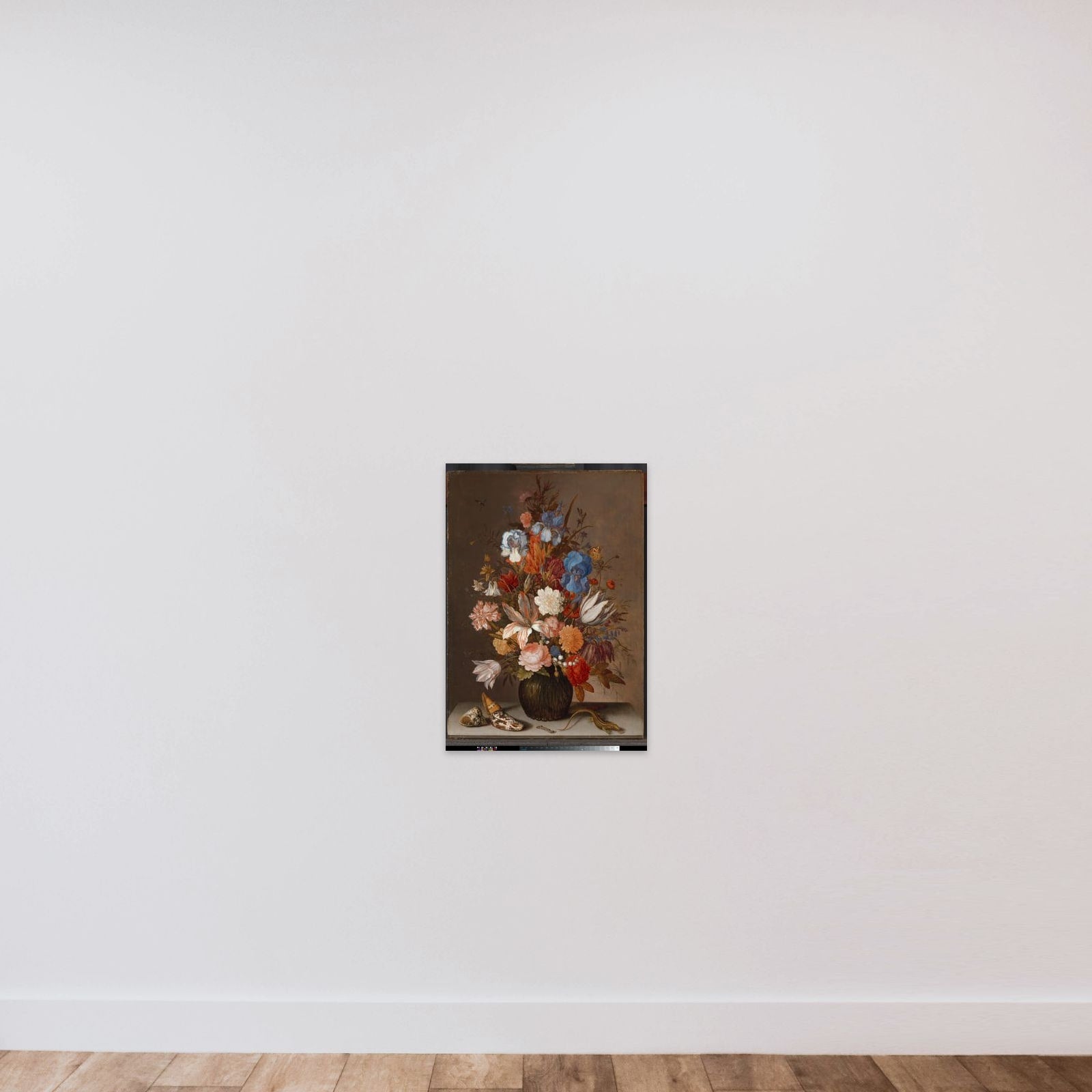 Still Life with Flowers unframed — shown to scale