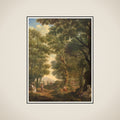 Arcadian Landscape, one of a series of ten murals in the garden room of the main floor of the Amsterdam house Herengracht 524 framed