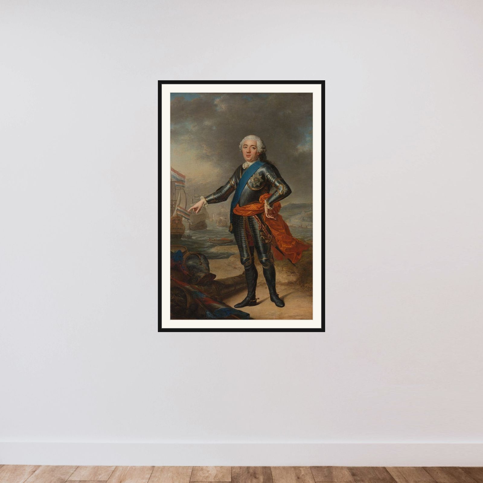 Portrait of Willem IV (1711-1751). Prince of Orange-Nassau framed — shown to scale
