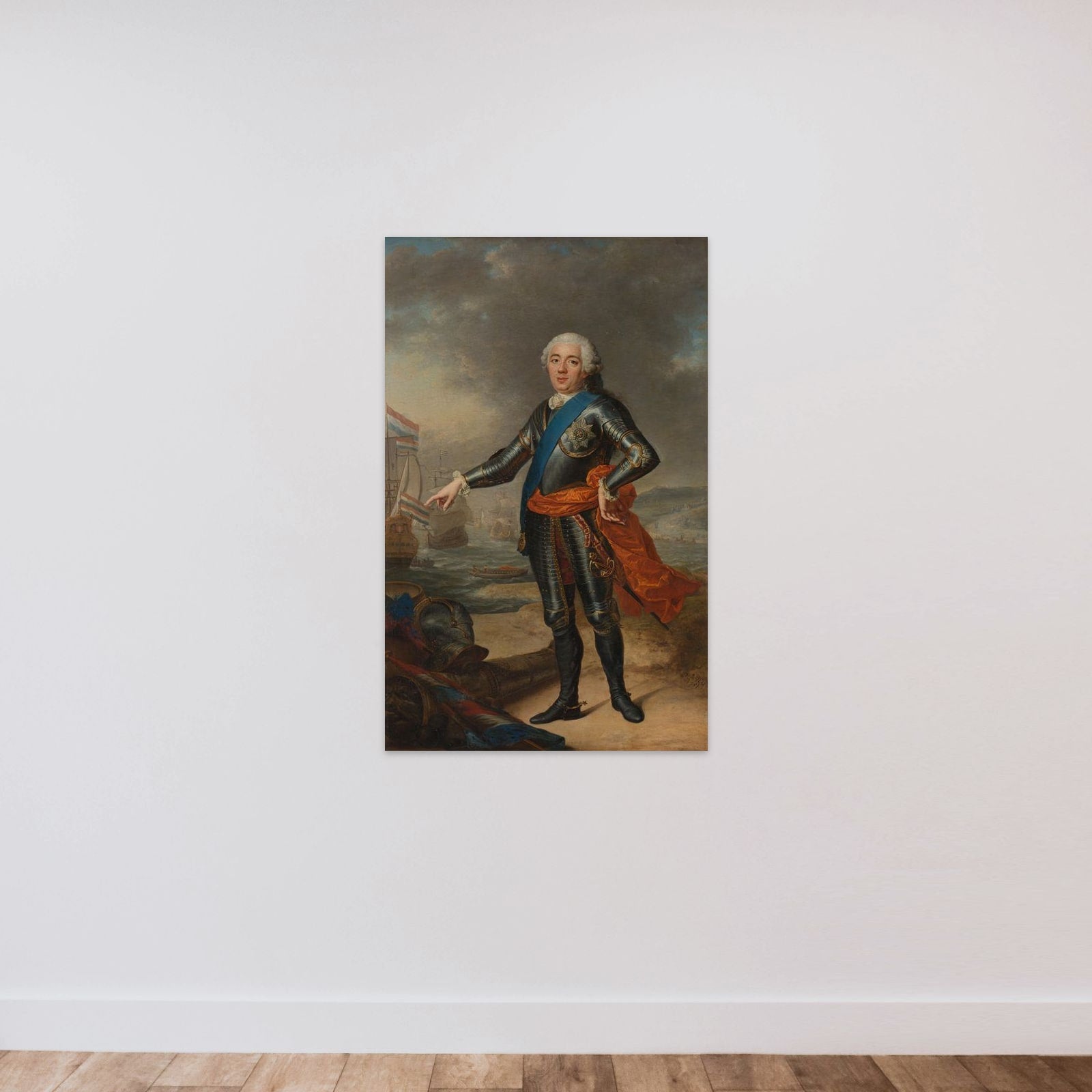 Portrait of Willem IV (1711-1751). Prince of Orange-Nassau unframed — shown to scale