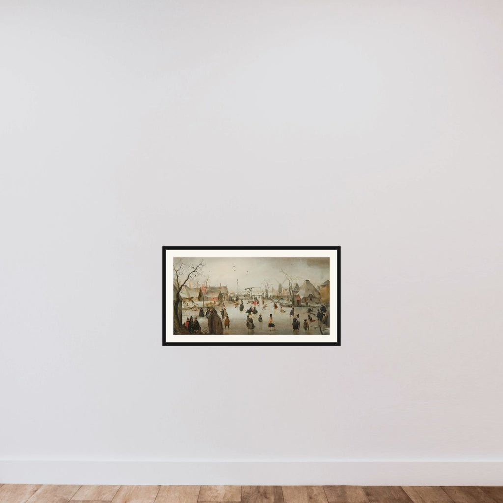 Ice-Skating in a Village framed — shown to scale