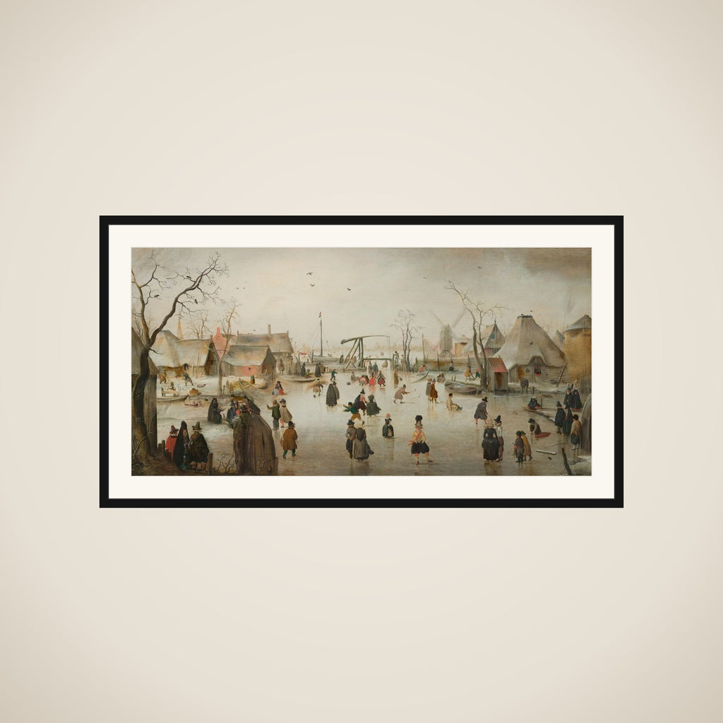 Ice-Skating in a Village framed