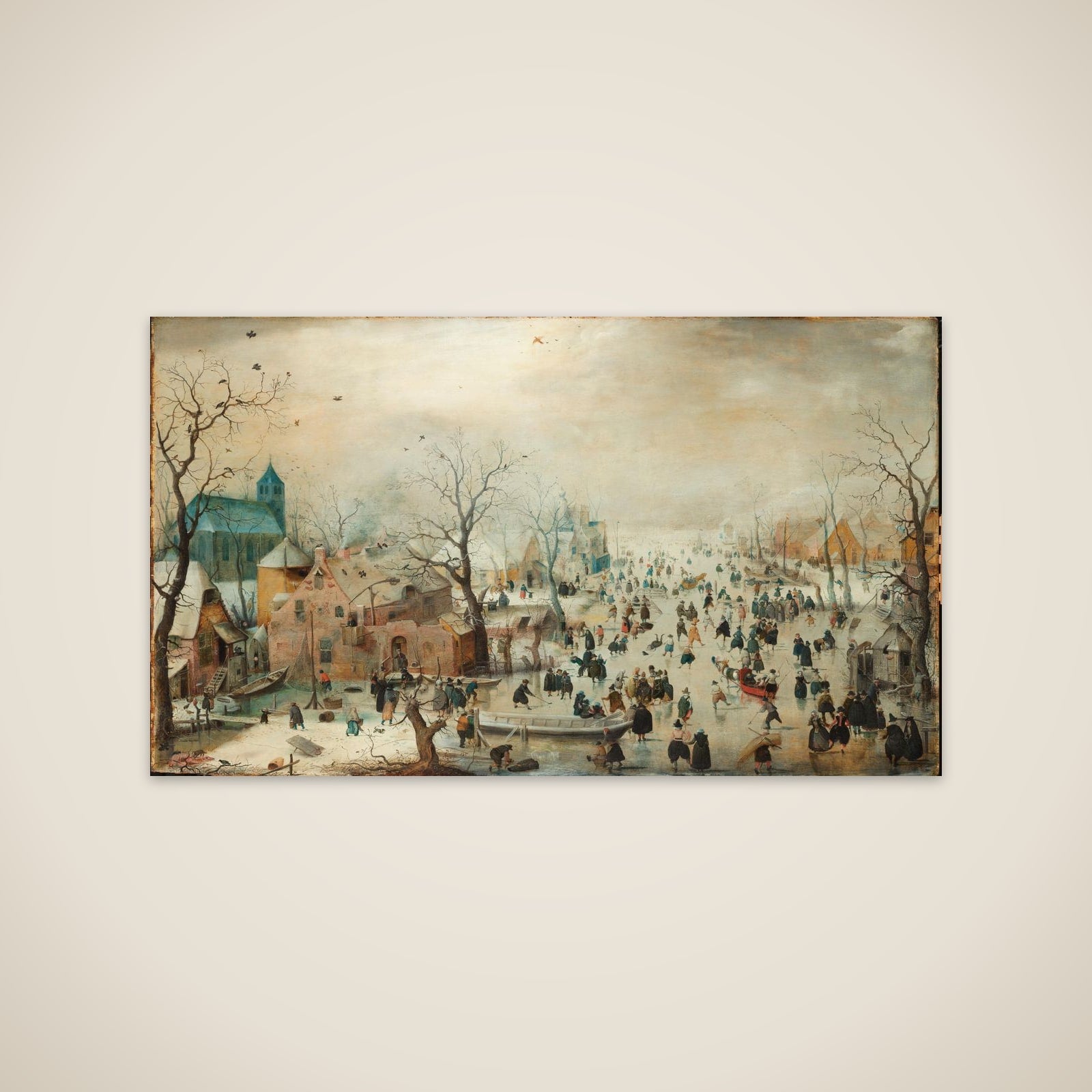 Winter Landscape with Ice Skaters unframed print