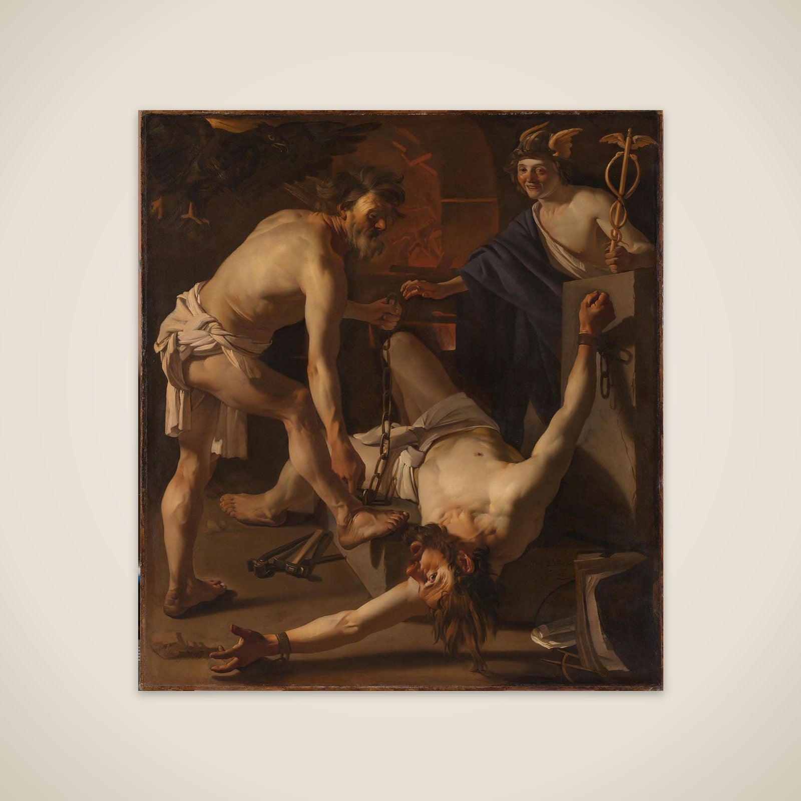 Prometheus Being Chained by Vulcan unframed print