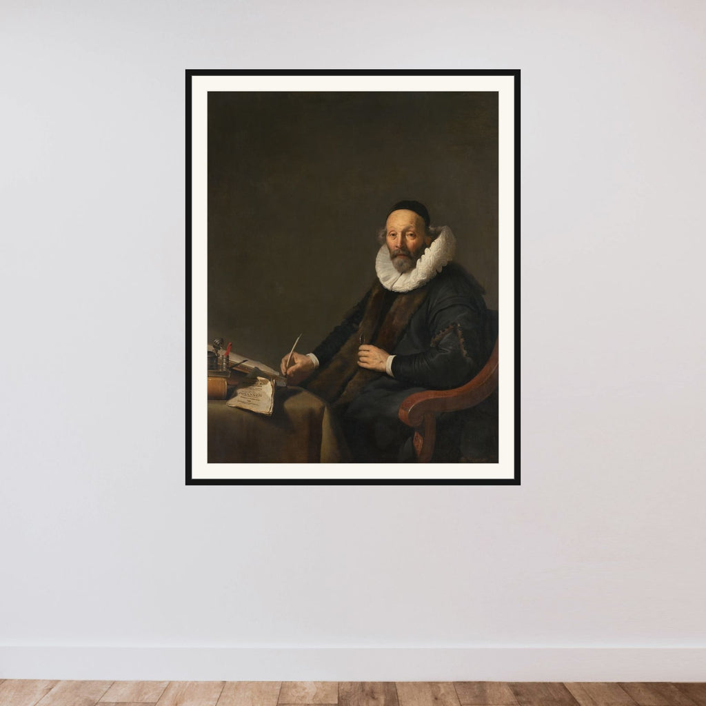 Johannes Wttenbogaert (1557-1644). Remonstrant Minister in The Hague framed — shown to scale