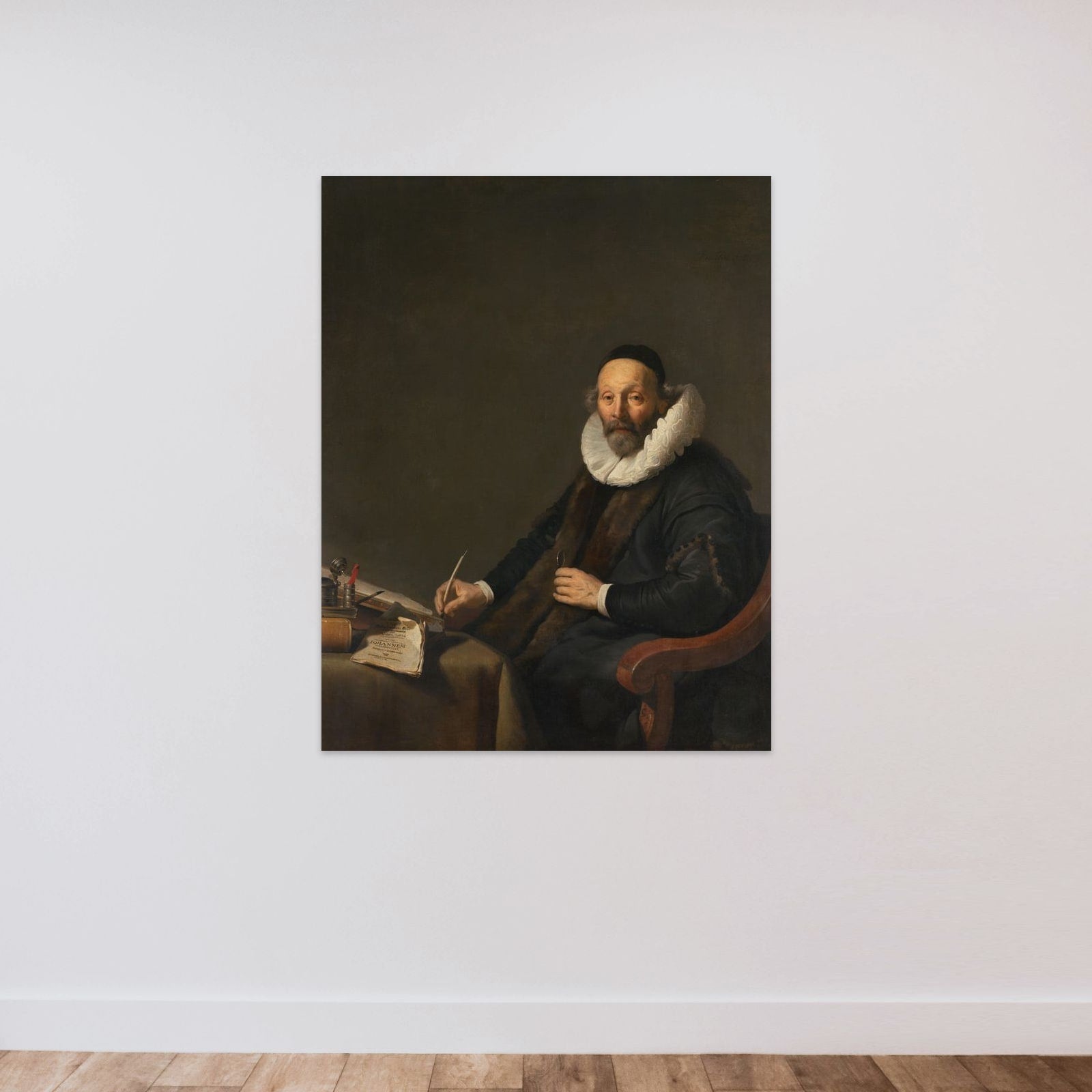 Johannes Wttenbogaert (1557-1644). Remonstrant Minister in The Hague unframed — shown to scale